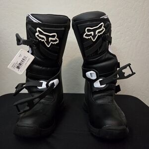 Fox Kids Black and White Motocross Boots
